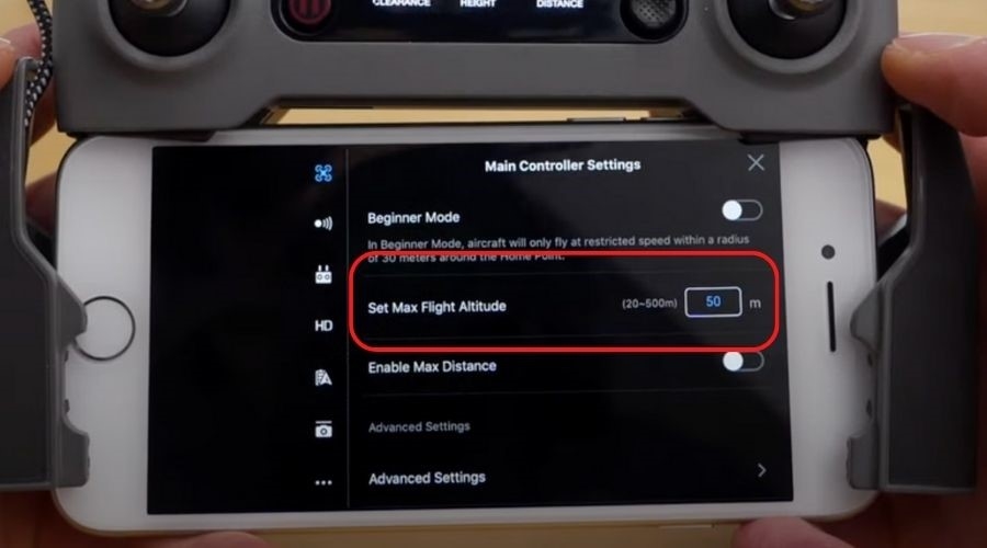 Настройка приложения Mavic Air 2 Max Altitude DJI Fly для изменения ограничения высоты